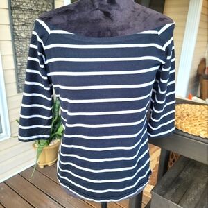 Gap off the shoulder black & white top, size L